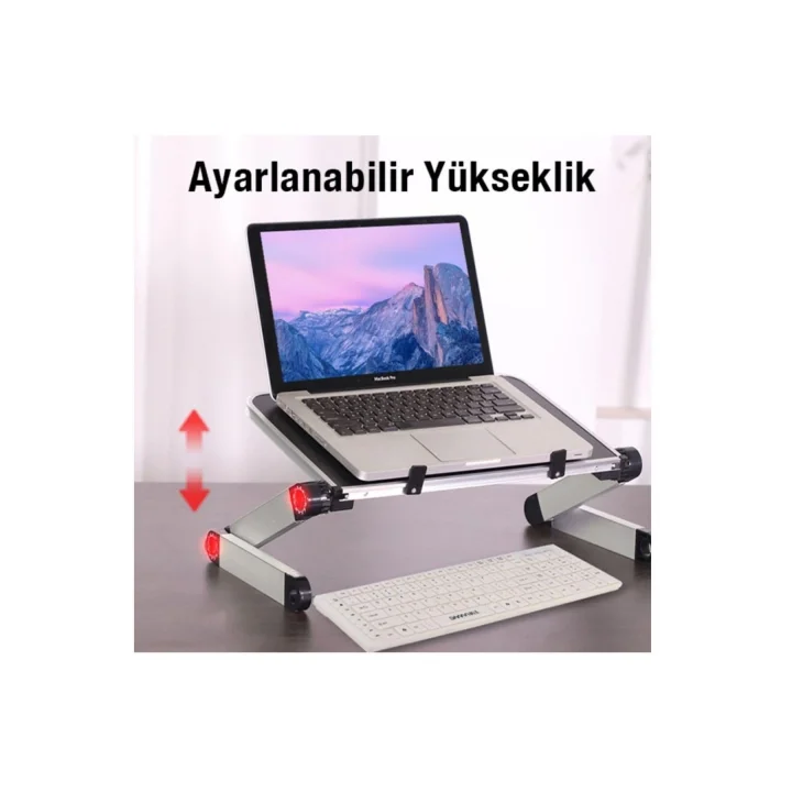 Katlanabilir Dizüstü Bilgisayar/Laptop Tablet Standı Fanlı