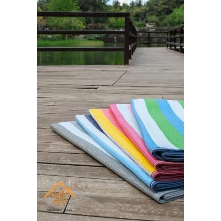 Katlanabilir Plaj Kamp Piknik Bahçe Balkon Teras Hasır Mat Savan Karavan Halısı Kilim GRİ 150 x 210