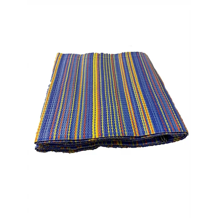 KATLANABİLİR PLASTİK HASIR KİLİM DIŞ MEKAN PİKNİK KAMP SERGİSİ ÇİFT DİKİŞ (Mavi, 175 X 220 CM)