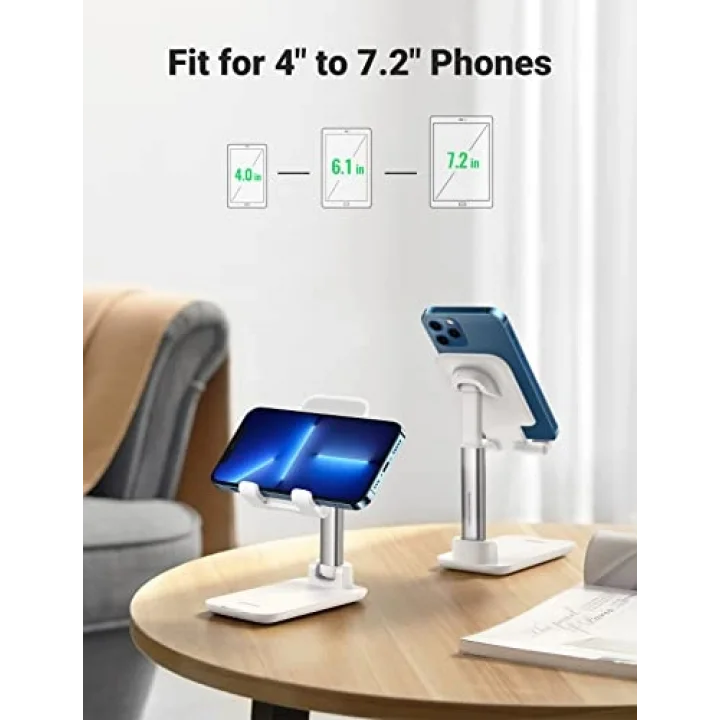 Katlanabilir Telefon Tutacağı iPhone ile Uyumlu Galaxy Redmi Huawei (Beyaz)