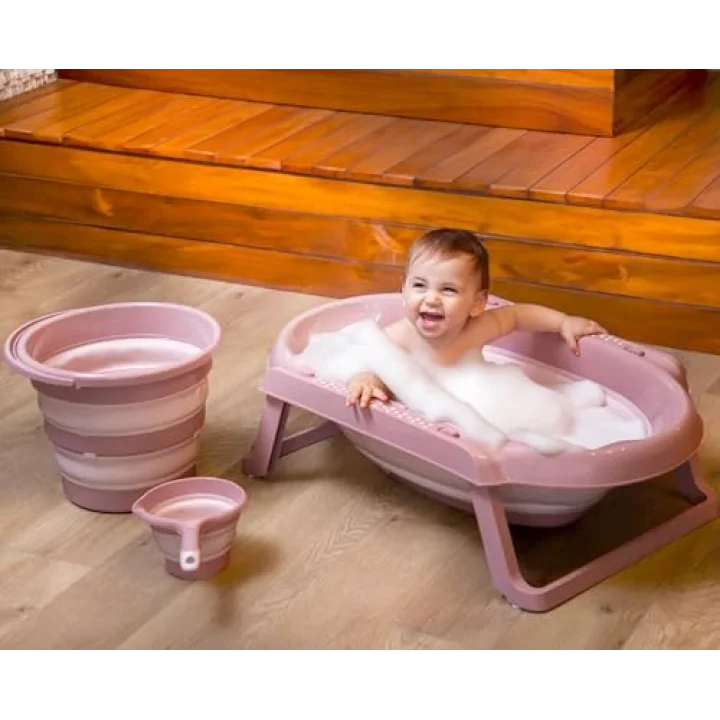 Katlanır Banyo 3lü Set Somon