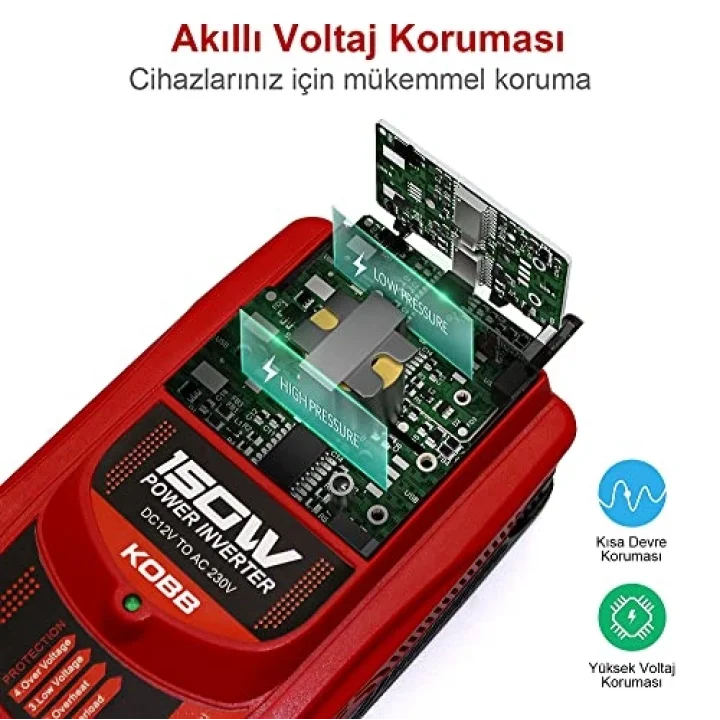KBN150 12 V 220 V 150 W Modifiye Sinüs Dönüştürücü İnverter