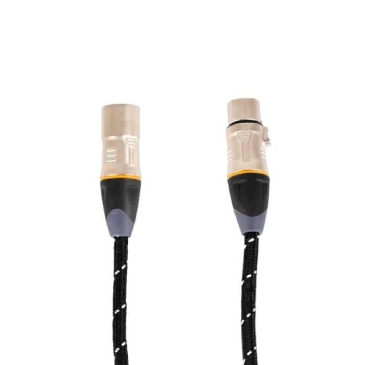 KCL-024-3M Siyah Örgülü XLR-XLR Mikrofon Kablosu (Gri Uçlu)
