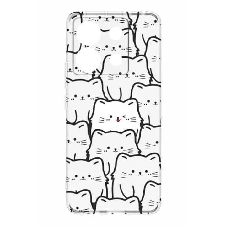 Kedi Baskılı Şeffaf Silikon Tablet Kılıfı, Kamera Korumalı