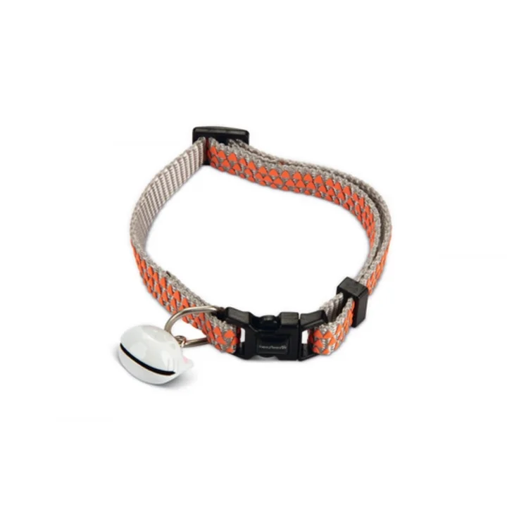 Kedi Boyun Tasması, Zilli, Açık Gri, 20-30cm