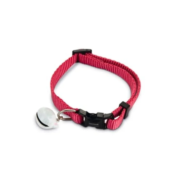 Kedi Boyun Tasması, Zilli, Pembe, 20-30cm