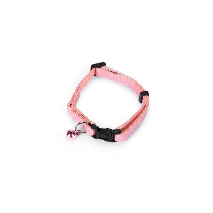 Kedi Boyun Tasması, Zilli, Pembe, 23-32cm