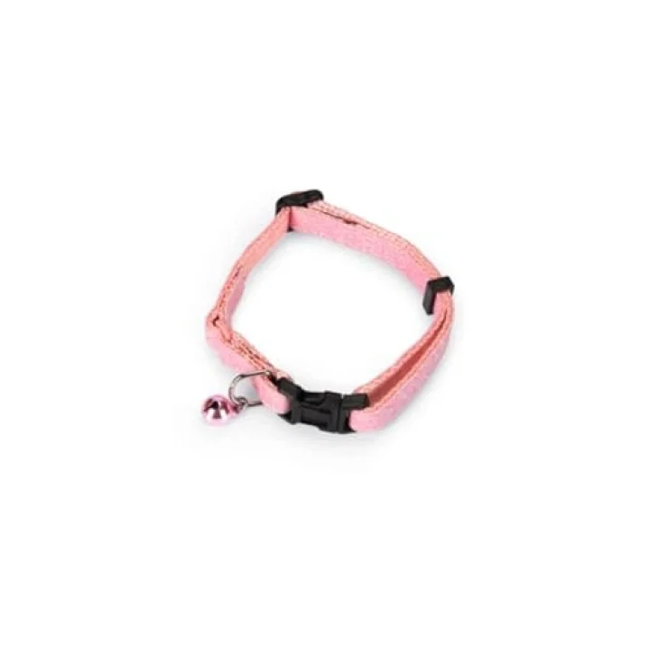 Kedi Boyun Tasması, Zilli, Pembe, 23-32cm