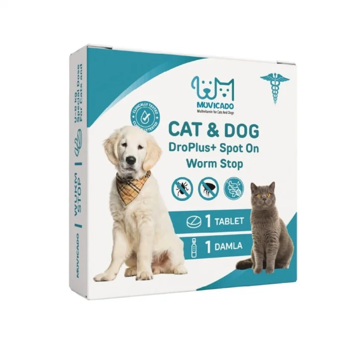 Kedi Köpek Worm Stop İç Dış Parazit Damla Tablet Seti