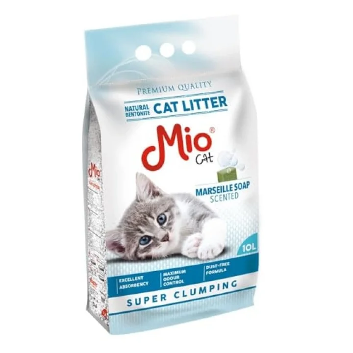 Kedi Kumu, 10 lt. Marsilya Sabun Kokulu Bentonit, Kalın