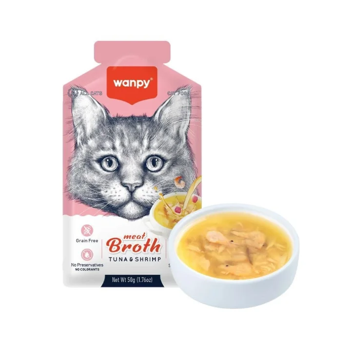 Kediler için Karidesli Ton Balığı Eti Çorbası 50g Tekli