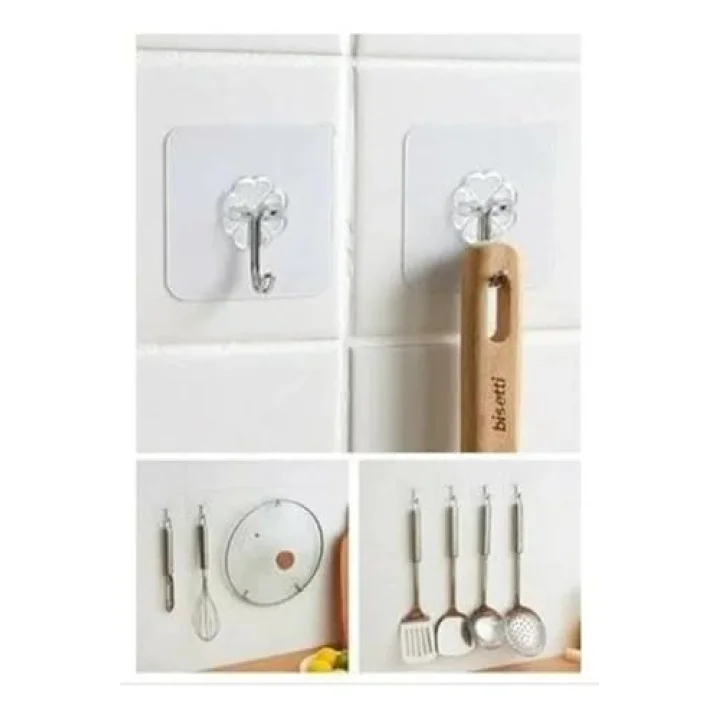 Kendinden Yapışkanlı Şeffaf Askı 5 Li Set Banyo Mutfak Askısı