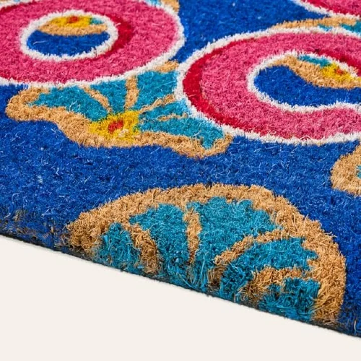 Kerala Mavi Coir Kapı Önü Paspası 45x75 Cm
