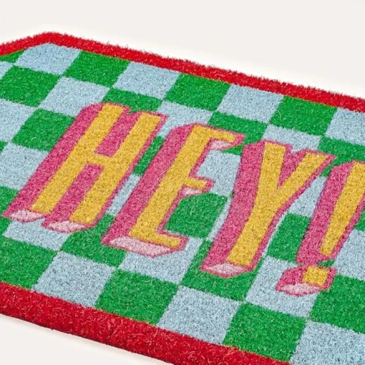 Kerala Mavi - Yeşil Coir Kapı Önü Paspası 45x75 Cm