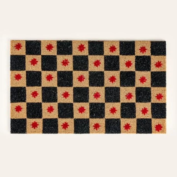 Kerala Siyah Coir Kapı Önü Paspası 45x75 Cm