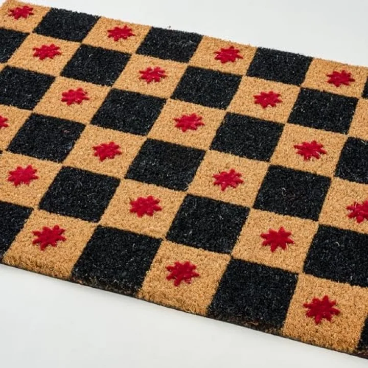 Kerala Siyah Coir Kapı Önü Paspası 45x75 Cm