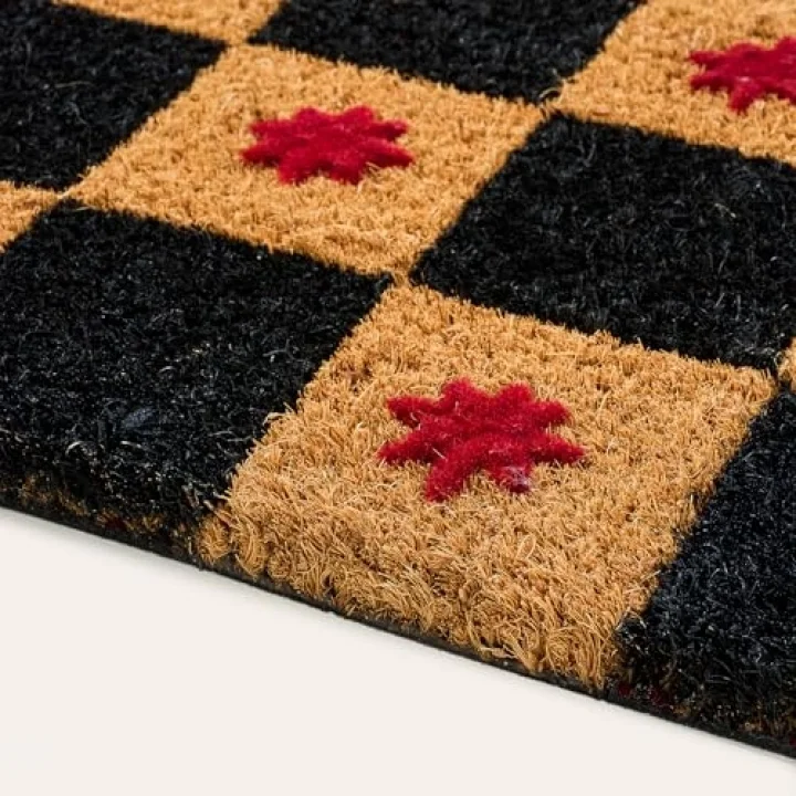 Kerala Siyah Coir Kapı Önü Paspası 45x75 Cm