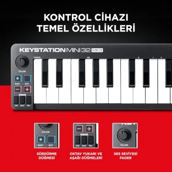 Keystation Mini 32 MK3 USB MIDI Kontrolör