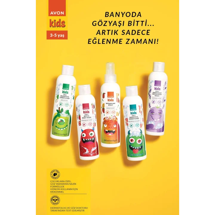Kids 2 si 1 Arada Çocuklar İçin Elma Kokulu Şampuan ve Saç Kremi 200 Ml.