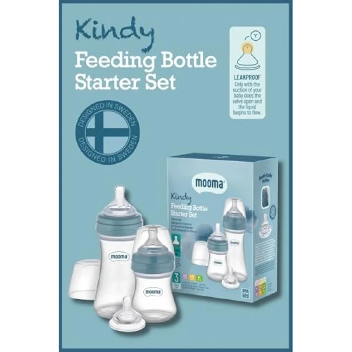 Kindy Antikolik 150 ml, 250 ml PP Biberon Başlangıç Seti, Mavi