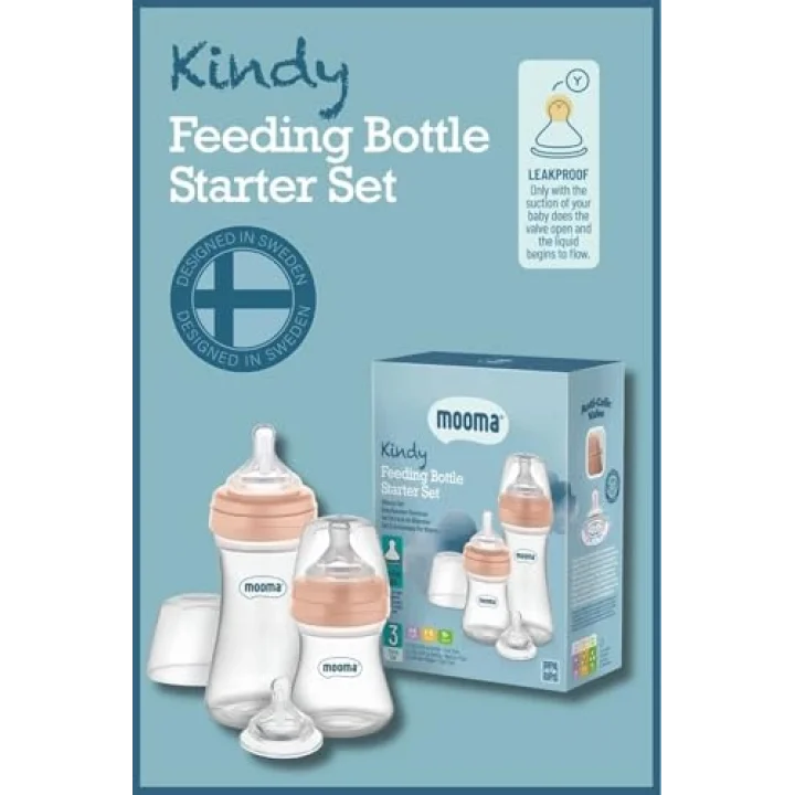 Kindy Antikolik 150 ml, 250 ml PP Biberon Başlangıç Seti, Rose Gold