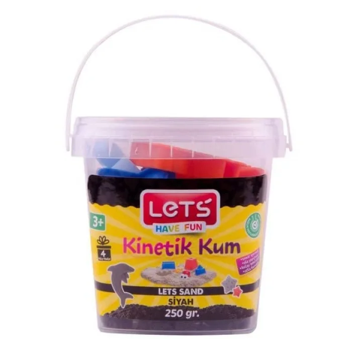 Kinetik Kum 250 gr. Siyah Plastik Kutu