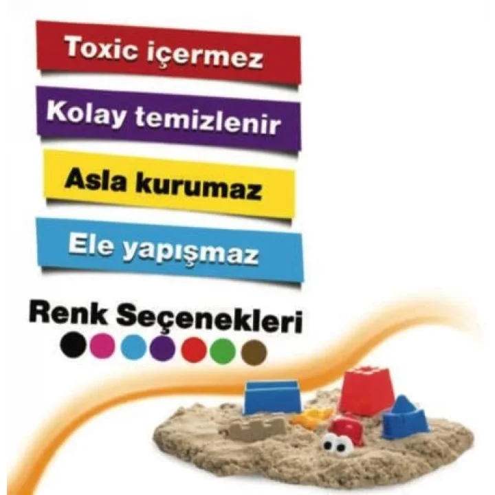 Kinetik Kum 500 gr. Siyah Plastik Kutu