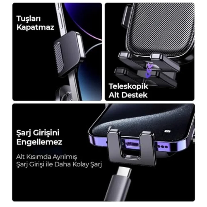 KingMa Metal Kancalı Havalandırma Destekli Araç içi Telefon Tutucu