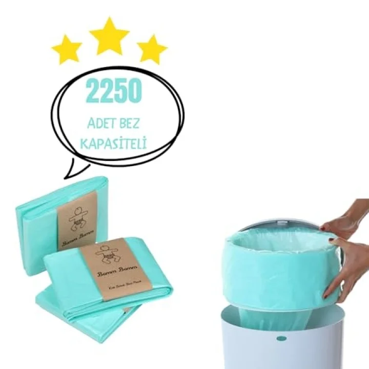Kirli Bebek Bezi Çöp Kovaları İle Uyumlu Bebek Bezi Çöp Poşeti 3 paket