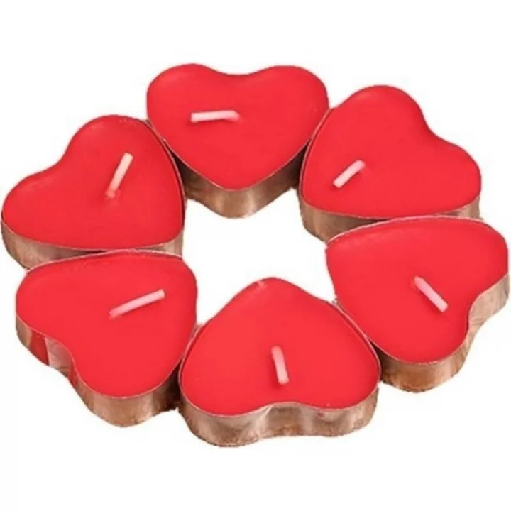 Kırmızı Kalpli 25 Adet Tea Lights Mum
