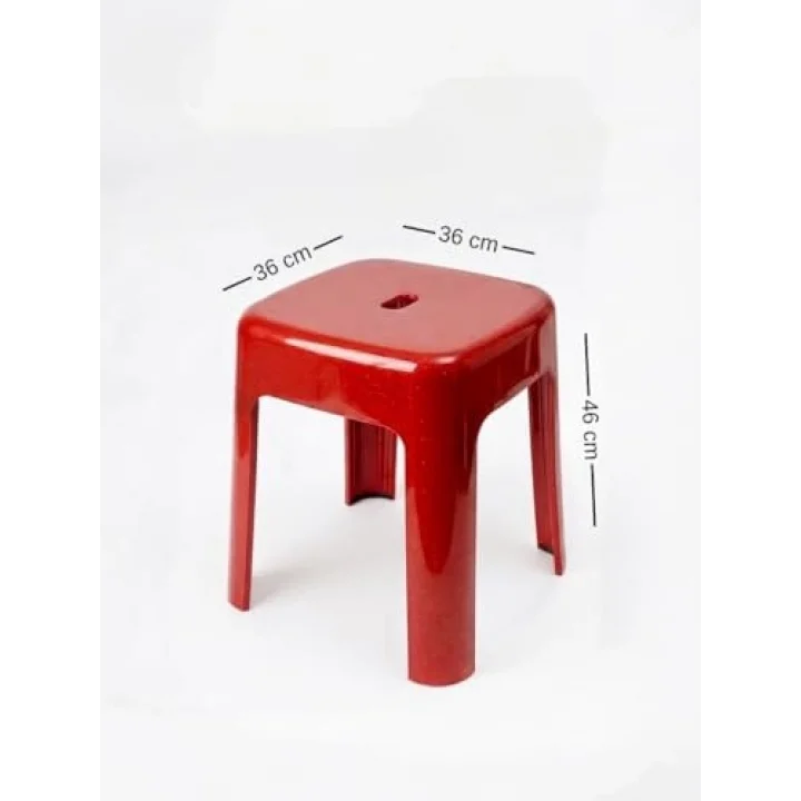 Kırmızı Plastik Alaska Model Sağlam Tabure 36x36x46cm