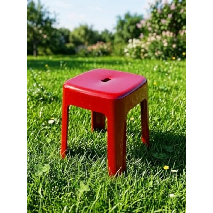 Kırmızı Plastik Alaska Model Sağlam Tabure 36x36x46cm