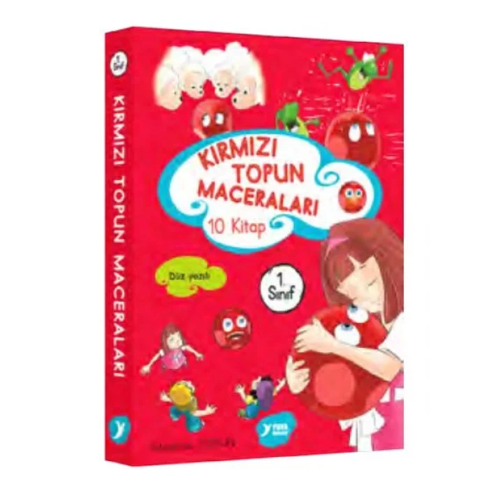 Kırmızı Topun Maceraları 1. Sınıf Renkli Heceli Düz Yazı 10 Kitap