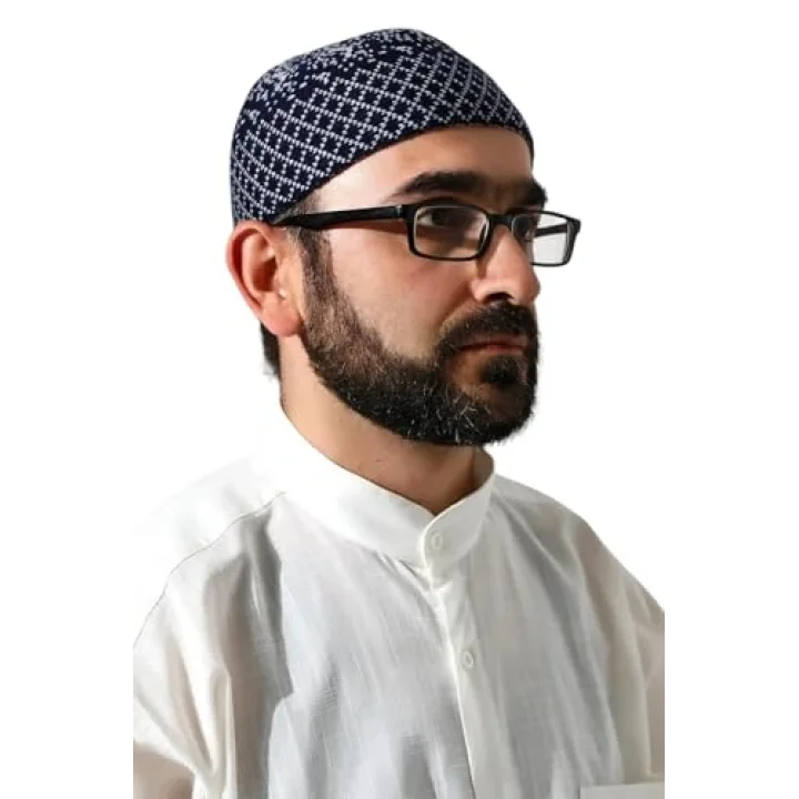 Kışlık Karyağdı Desenli Orlon Takke Lacivert