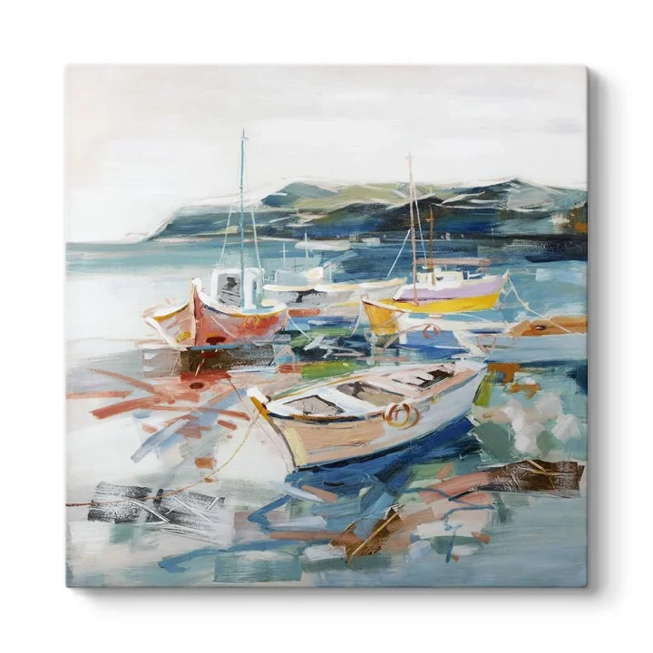 Kıyıda Balıkçı Tekneleri Tablosu 30 x 30