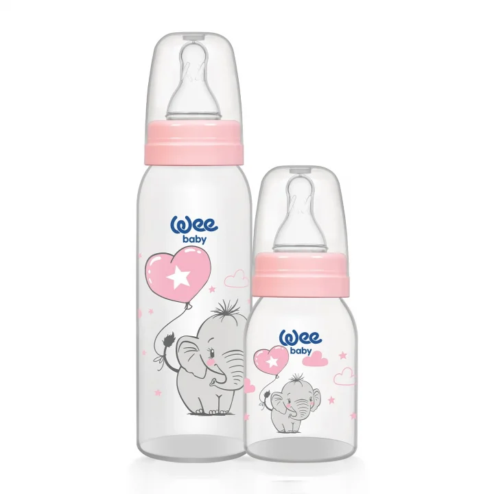 Klasik PP Biberon Seti 125 ml + 250 ml Pembe 0-6 Ay