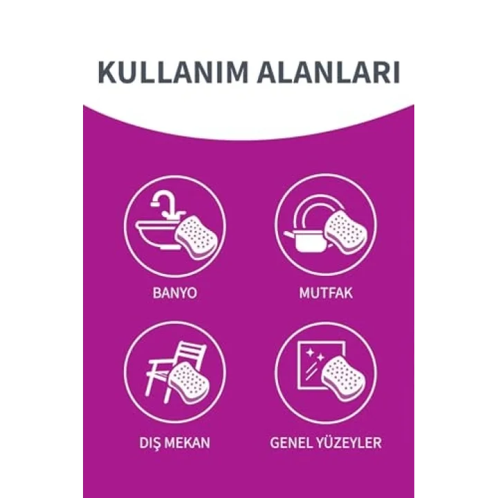 Klasik Yeşil Sünger Oluklu 4lü + 2’li Ovma Teli