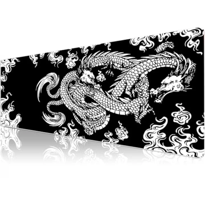 Klasse Pro - 10 Farklı Model Dikişli Kenar 90x40 cm Oyuncu Gaming Mouse Pad (Dragon Knot, 90x40 cm)