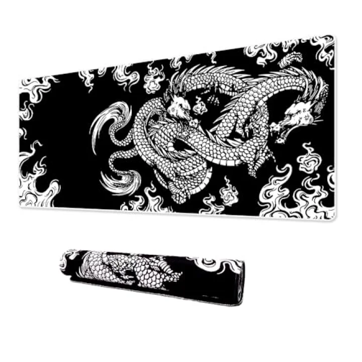 Klasse Pro - 10 Farklı Model Dikişli Kenar 90x40 cm Oyuncu Gaming Mouse Pad (Dragon Knot, 90x40 cm)