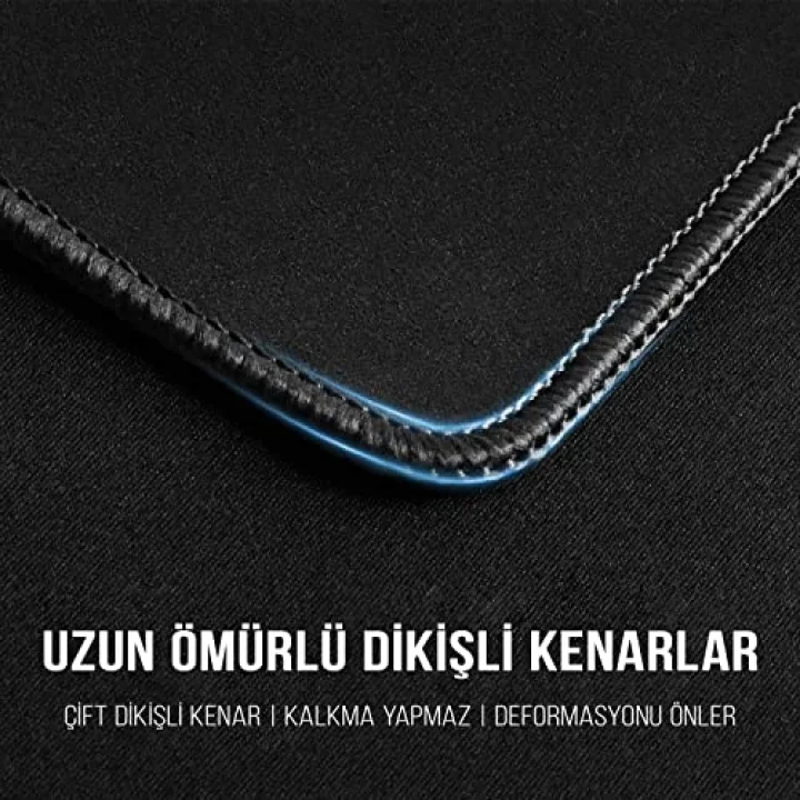 Klasse Pro Black Edition - Dikişli Kenar 70x30, 90x40, 100x50 ve 120x60 cm Oyuncu Gaming Mouse Pad (Siyah, 90x40 cm)