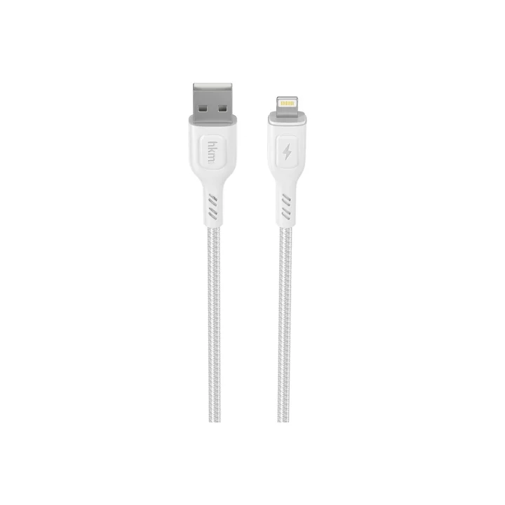 KNIT 2A Çıkış, USB-A to Lightning Şarj ve Data Aktarım Kablosu, Örgü Tasarım, 1 metre, Beyaz