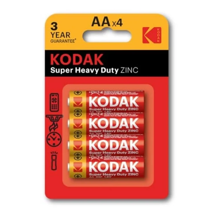 Kodak KAAHZ-4 30951044-Blisterli Çinko Karbon Kalem Pil, 4 Adet