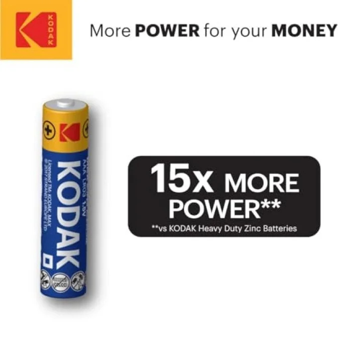 Kodak Max 20 Adet Alkalin İnce Pil-AAA-Shrink