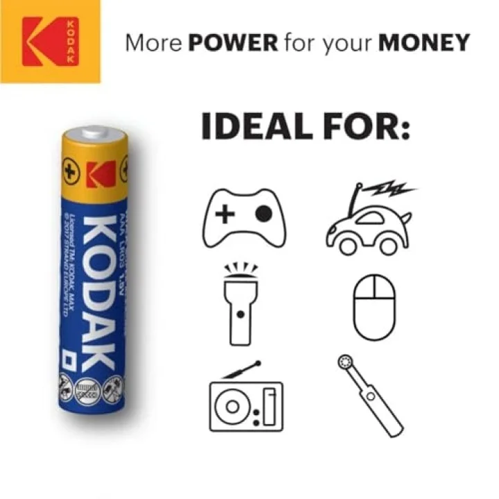 Kodak Max 20 Adet Alkalin İnce Pil-AAA-Shrink