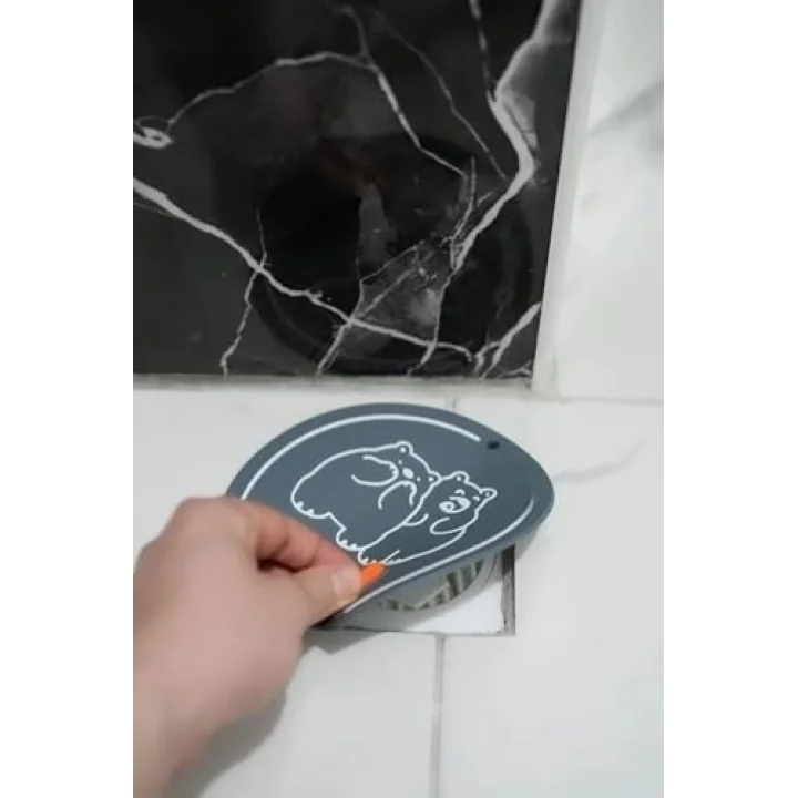 Kokulu Banyo Mutfak Lavabo Silikon Gider Kapatıcı Mat Kapak Gider Koku Önleyici Gider Kapatıcı Gri Elastik Gider Gri