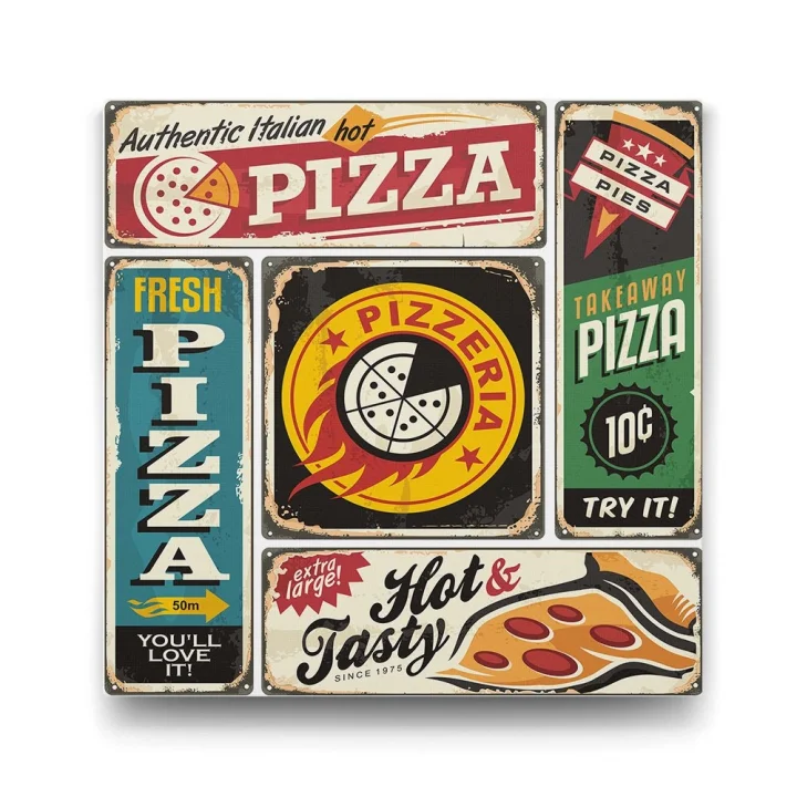 Kolaj Pizza Tablosu - 70x70cm