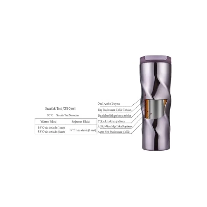 Komple 304 L Çelik Degrade 6 oz 500 ml Kahve Termos Mug cin229ml