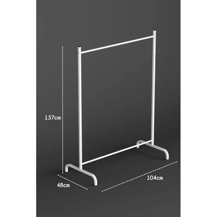 Konfeksiyon Askısı Ayaklı Askılık Elbise Askılığı Beyaz-Mocca Style
