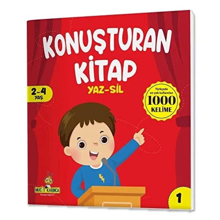 Konuşturan Kitap Serisi YAZ-SİL Kitaplar (Türkçede En Çok Kullanılan 1000 Kelime)