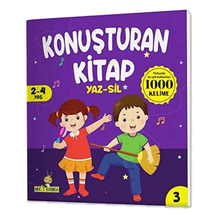 Konuşturan Kitap Serisi YAZ-SİL Kitaplar (Türkçede En Çok Kullanılan 1000 Kelime)